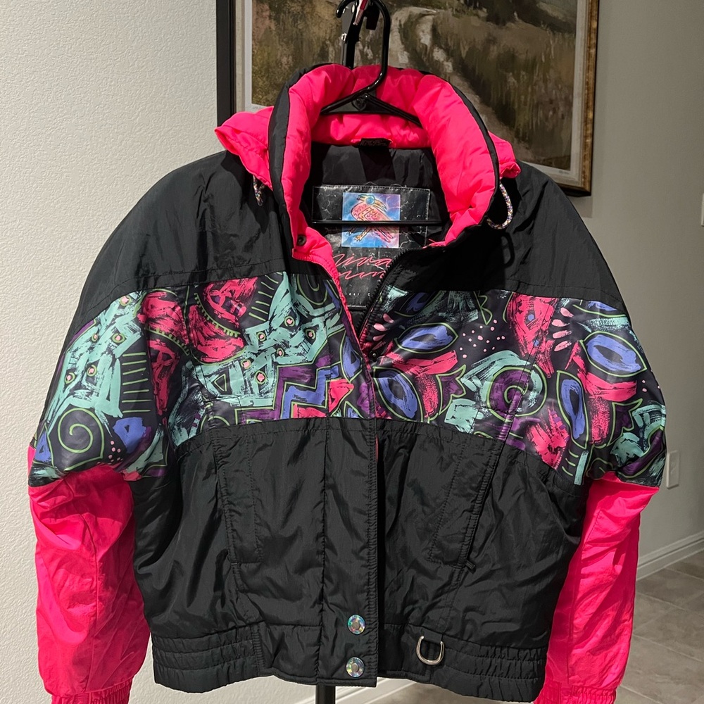 Vintage Viva Prima Multicolored Women's Ski Jacket Size M